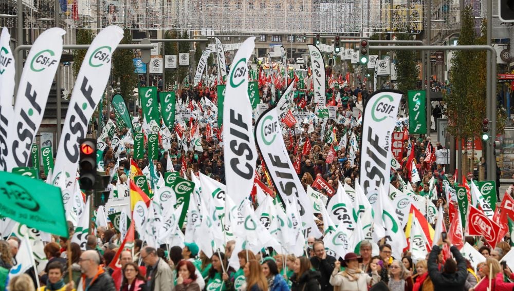 Imagen de archivo de una manifestación de funcionarios en Madrid