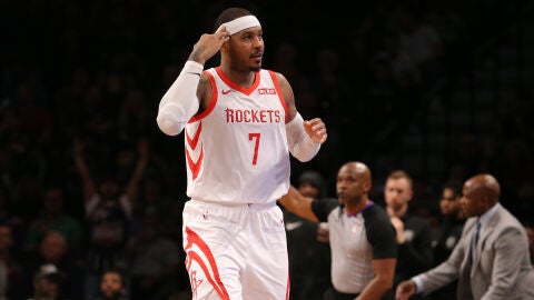 Carmelo Anthony, durante un partido con los Rockets