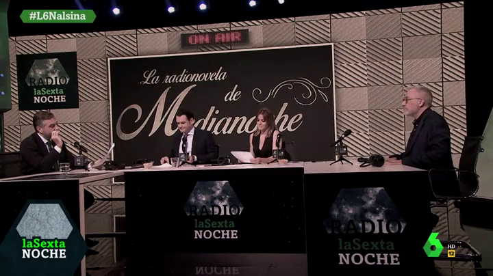 La 'radionovela de medianoche' de Carlos Alsina, Iñaki López, Andrea Ropero y Xavier Sardá La 'radionovela de medianoche' de Carlos Alsina, Iñaki López, Andrea Ropero y Xavier Sardá