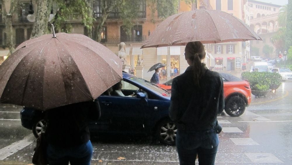 Día lluvioso en el centro de Palma