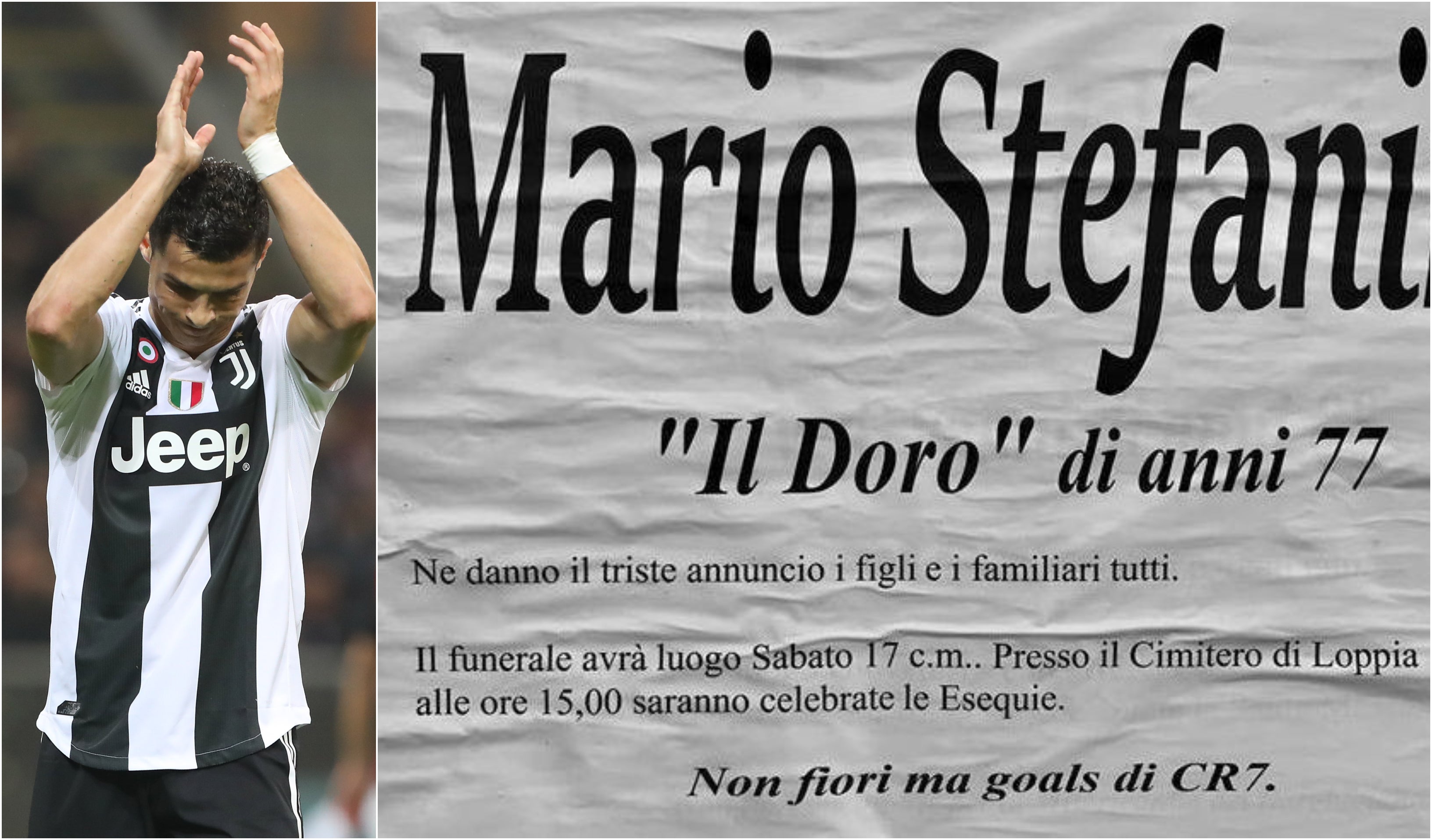 Cristiano Ronaldo, protagonista en la esquela por la muerte de un seguidor de la Juventus de Turín Cristiano Ronaldo, protagonista en la esquela por la muerte de un seguidor de la Juventus de Turín