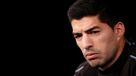 Luis Su&aacute;rez en rueda de prensa