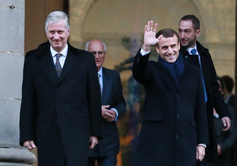 Macron pide unidad y europeísmo en su visita oficial a Bélgica Macron pide unidad y europeísmo en su visita oficial a Bélgica