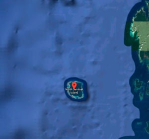 Isla Sentinel del Norte, en el Océano índico Isla Sentinel del Norte, en el Océano índico