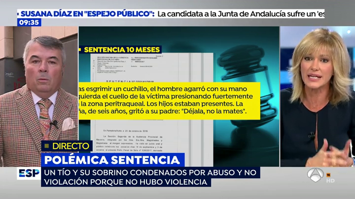 El encontronazo de Susana Griso con el abogado de La Manada por la nueva polémica sentencia de la Audiencia de Navarra El encontronazo de Susana Griso con el abogado de La Manada por la nueva polémica sentencia de la Audiencia de Navarra
