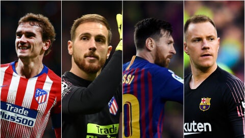 Griezmann, Oblak, Messi y Ter Stegen