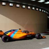 Fernando Alonso, en el túnel de Yas Marina