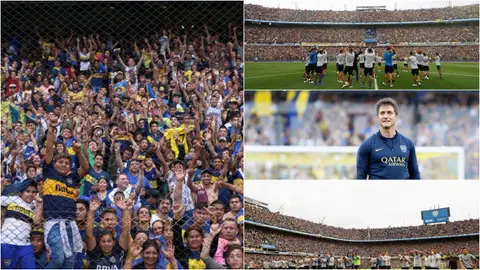 Los hinchas de Boca Juniors, en La Bombonera Los hinchas de Boca Juniors, en La Bombonera