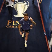 Sergio Ramos, en el túnel de vestuarios del Millennium Stadium de Cardiff