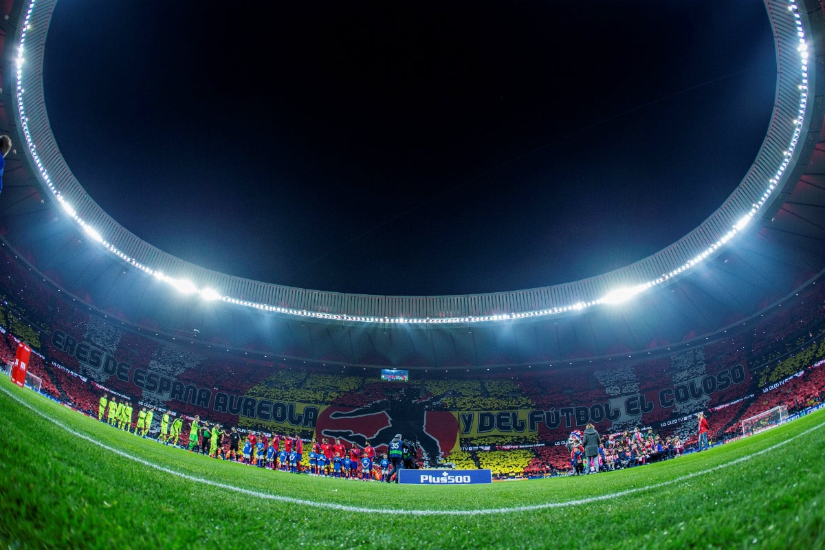 'Eres de España aureola y del fútbol el coloso', así fue el espectacular mosaico en el Metropolitano 'Eres de España aureola y del fútbol el coloso', así fue el espectacular mosaico en el Metropolitano