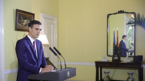 Pedro S&aacute;nchez durante una rueda de prensa