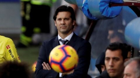 Solari, durante el partido contra el Eibar