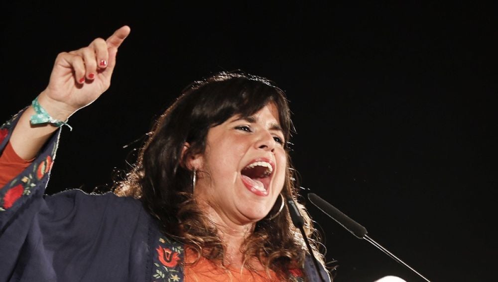Teresa Rodríguez durante un acto electoral