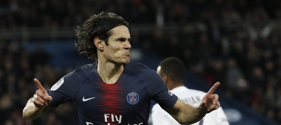 Cavani celebra el 1-0 contra el Toulousse Cavani celebra el 1-0 contra el Toulousse