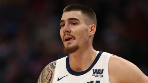 Juancho Hernang&oacute;mez, con los Nuggets