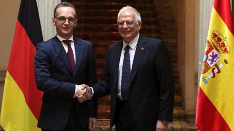 El ministro de Asuntos Exteriores Josep Borrell, durante su encuentro con su hom&oacute;logo alem&aacute;n, Heiko Maas