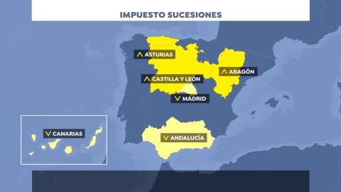 El mapa del impuesto de Sucesiones y Donaciones. 