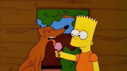 Pequeño ayudante de Santa Claus y Bart en 'Los Simpson' Pequeño ayudante de Santa Claus y Bart en 'Los Simpson'