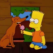 Pequeño ayudante de Santa Claus y Bart en 'Los Simpson' Pequeño ayudante de Santa Claus y Bart en 'Los Simpson'