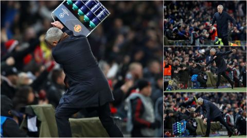 Jos&eacute; Mourinho y su reacci&oacute;n tras el gol de Fellaini