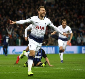 Eriksen celebra su gol con el Tottenham Eriksen celebra su gol con el Tottenham