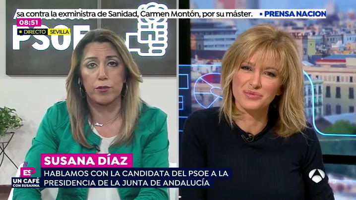 Susana Díaz, en una entrevista en Espejo Público Susana Díaz, en una entrevista en Espejo Público
