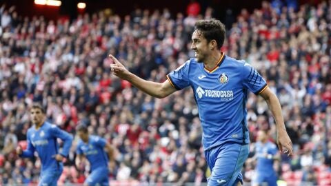 El Getafe celebrando uno de sus goles