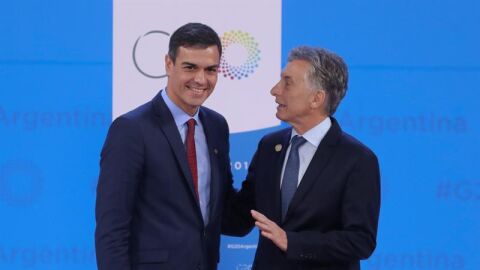 S&aacute;nchez junto a Mauricio Macri en la cumbre del G20