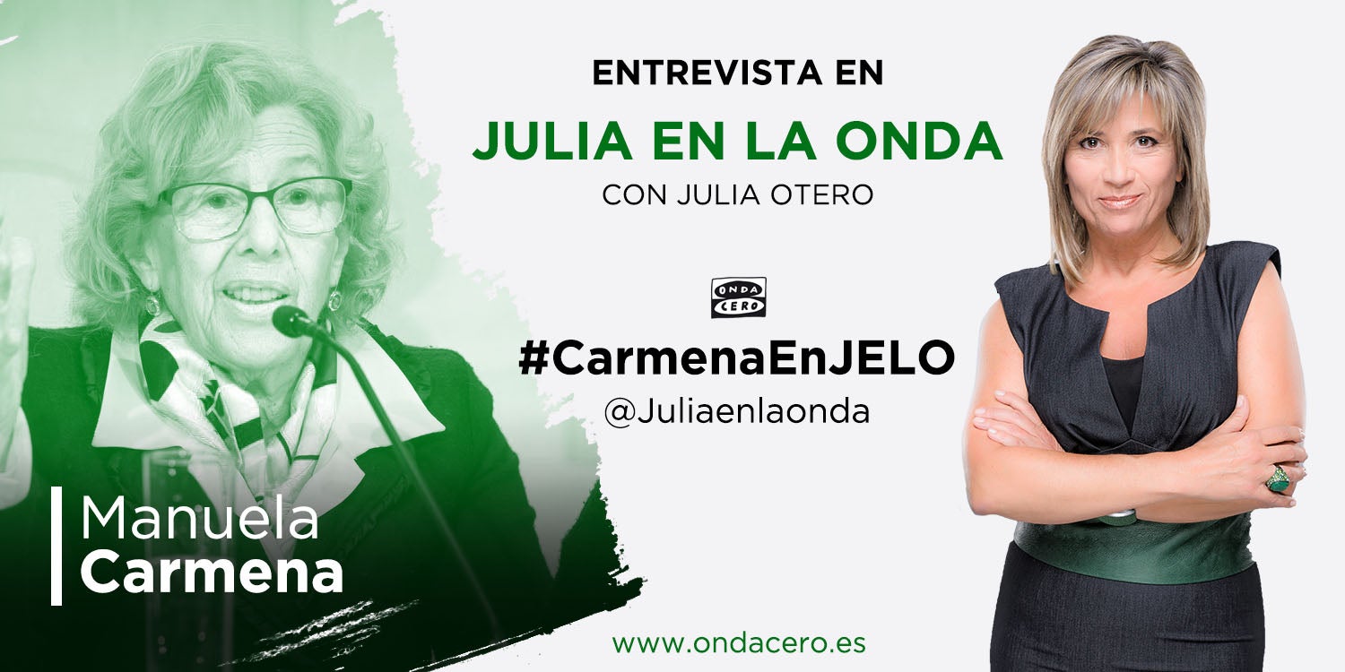 Esta tarde, Manuela Carmena en Julia en la Onda con Julia Otero Esta tarde, Manuela Carmena en Julia en la Onda con Julia Otero