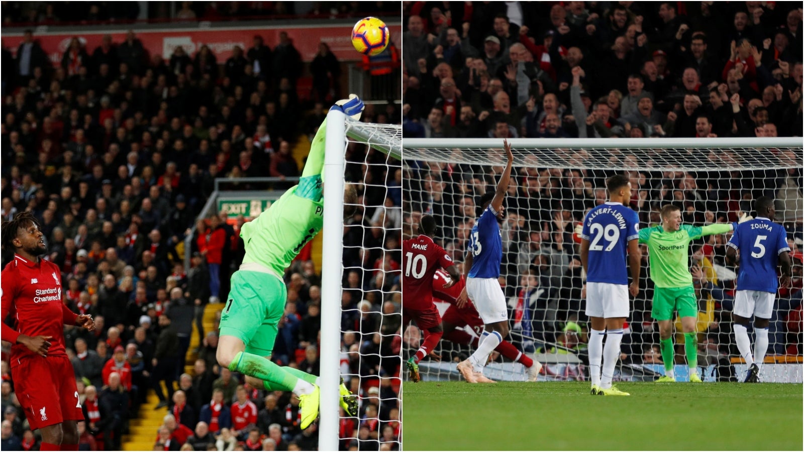 Pickford 'regala' la victoria al Liverpool y permite a los de Klopp seguir la estela del City Pickford 'regala' la victoria al Liverpool y permite a los de Klopp seguir la estela del City