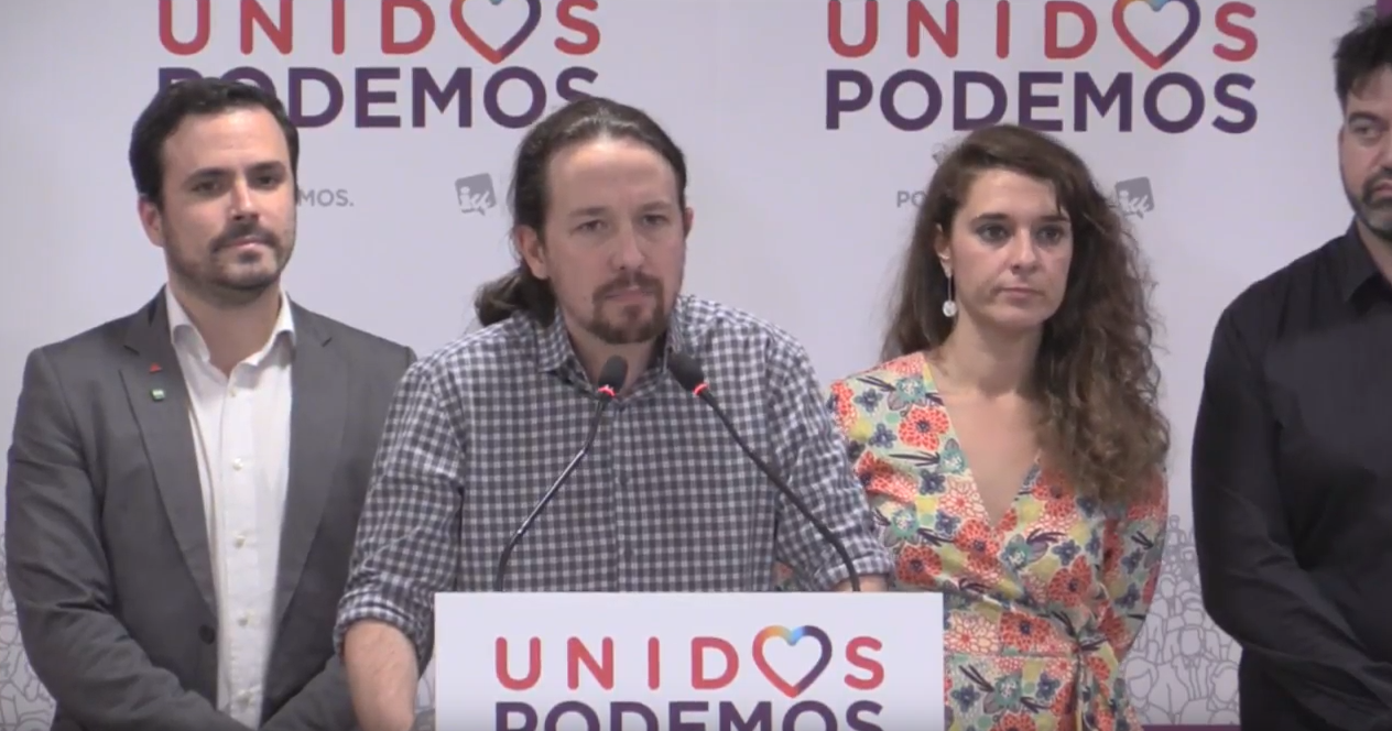 Pablo Iglesias decreta "alerta antifascista" y llama a la movilización contra los "postfranquistas" de Vox Pablo Iglesias decreta "alerta antifascista" y llama a la movilización contra los "postfranquistas" de Vox
