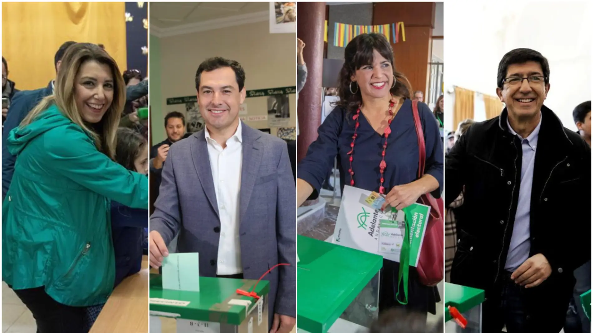Los cuatro principales candidatos a ganar las elecciones en Andalucía