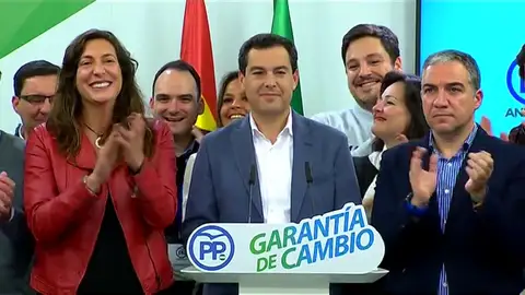 Juanma Moreno: "El cambio ha ganado las elecciones en Andalucía" Juanma Moreno: "El cambio ha ganado las elecciones en Andalucía"
