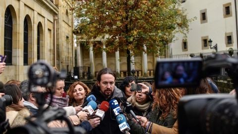 Pablo Iglesias, ante los medios