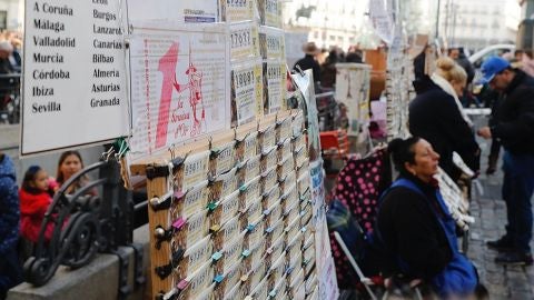 Puesto de venta de d&eacute;cimos de Loter&iacute;a de Navidad