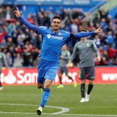 Jorge Molina celebra su gol ante la Real Sociedad