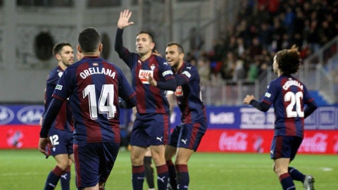 El Eibar celebra un gol