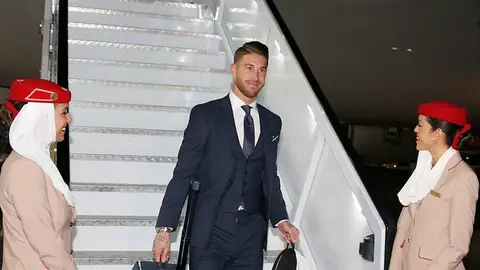Sergio Ramos llega a Abu Dabi Sergio Ramos llega a Abu Dabi