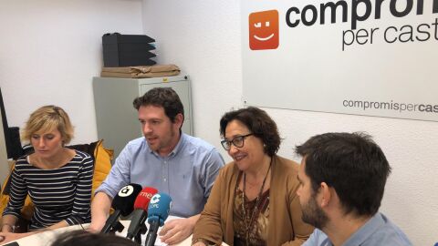 Rueda de prensa de Comprom&iacute;s en el Ayuntamiento de Castell&oacute;n.