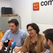 Rueda de prensa de Compromís en el Ayuntamiento de Castellón.