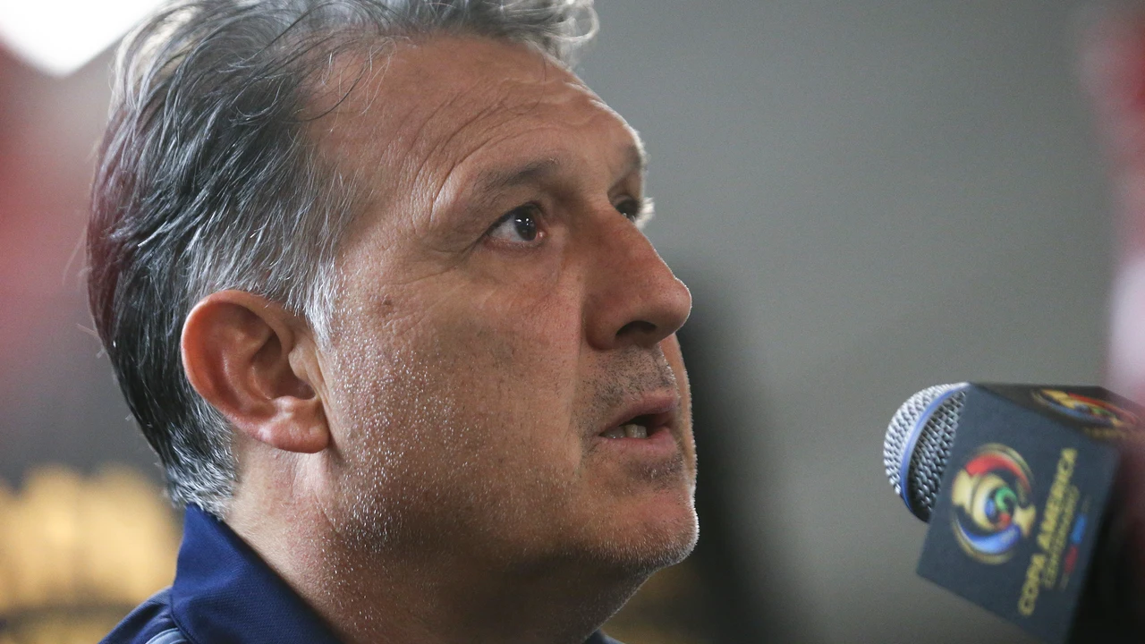 El 'Tata' Martino, en una rueda de prensa