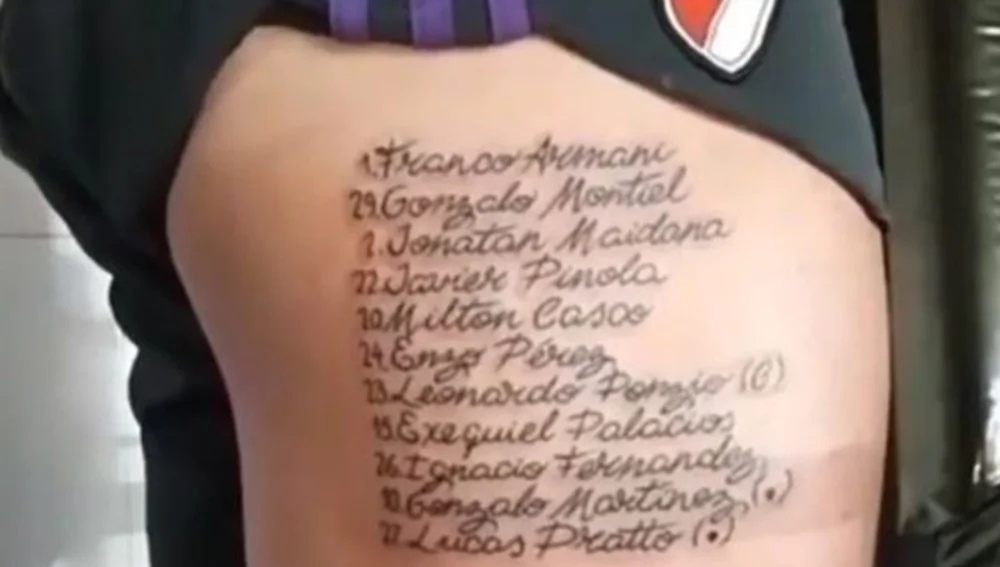 El tatuaje de un hincha de River Plate