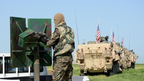 Imagen de archivo de una comitiva de tropas estadounidenses en Siria