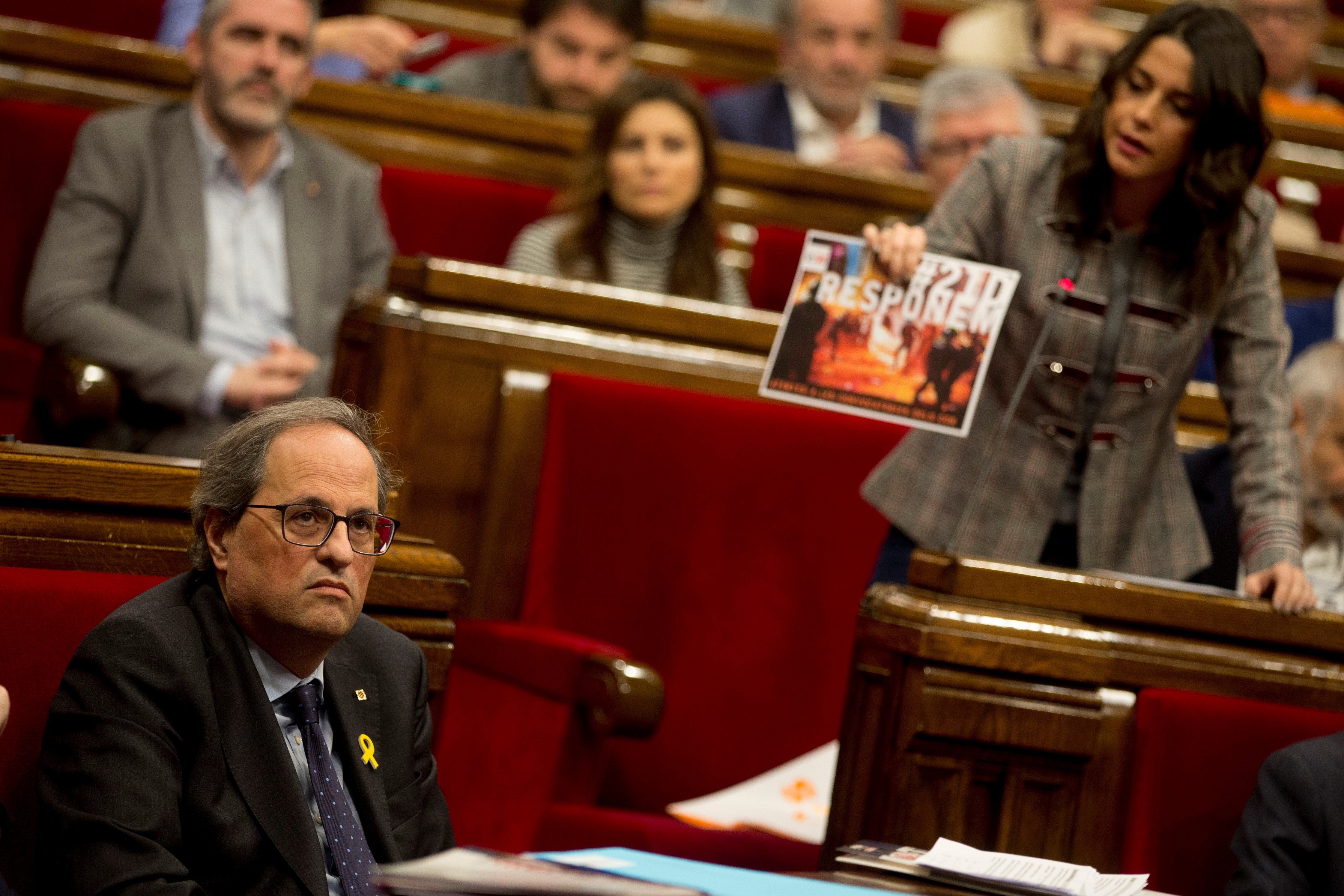 Personas Físicas: La 'previsora' Arrimadas y su querella anticipada a Torra por los actos violentos del 21D Personas Físicas: La 'previsora' Arrimadas y su querella anticipada a Torra por los actos violentos del 21D