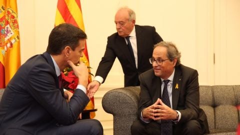 El presidente del Gobierno, Pedro S&aacute;nchez, y el presidente de la Generalitat, Quim Torra