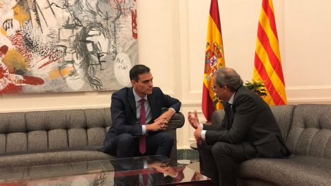 Pedro S&aacute;nchez y Quim Torra se re&uacute;nen a un d&iacute;a del Consejo de Ministros