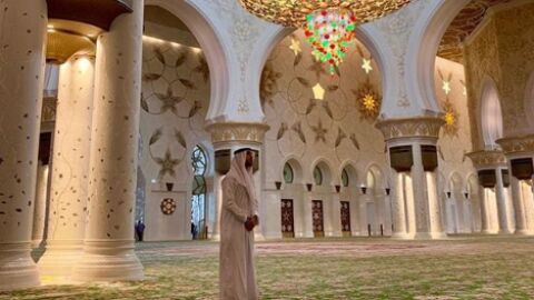 Sergio Ramos en la mezquita Sheikh Zayed