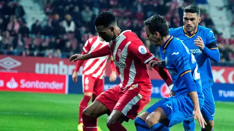 Momento del partido entre el Girona y el Getafe Momento del partido entre el Girona y el Getafe