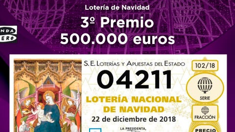 Tercer premio de la Loter&iacute;a de Navidad