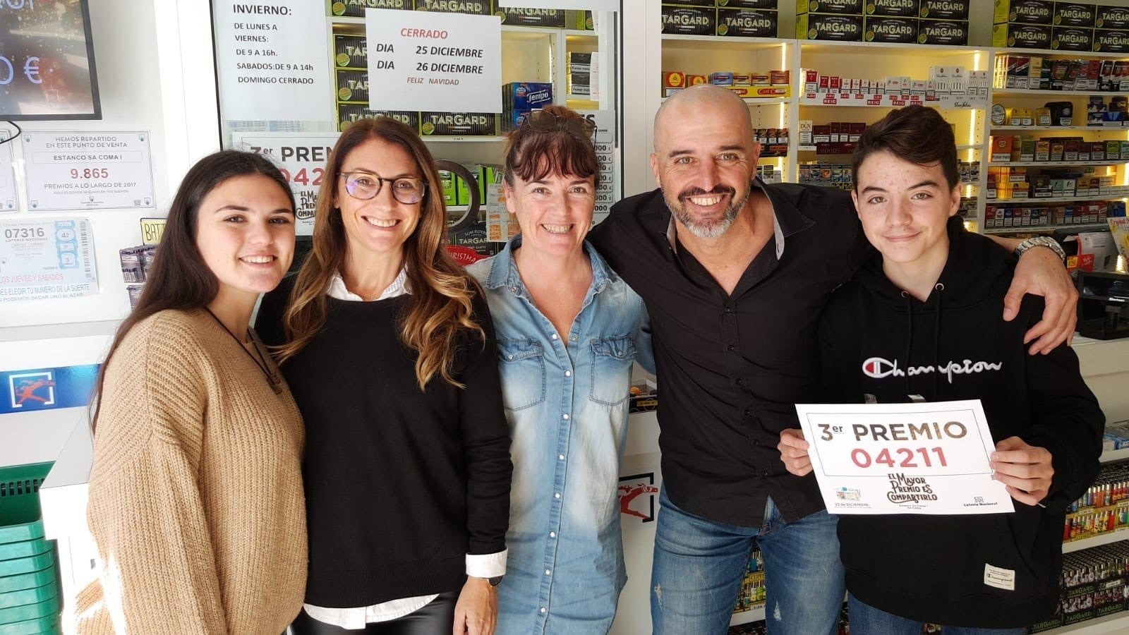 La suerte llega a Sant Llorenç con seis décimos del 4.211, el tercer premio del Sorteo de Navidad 2018 La suerte llega a Sant Llorenç con seis décimos del 4.211, el tercer premio del Sorteo de Navidad 2018